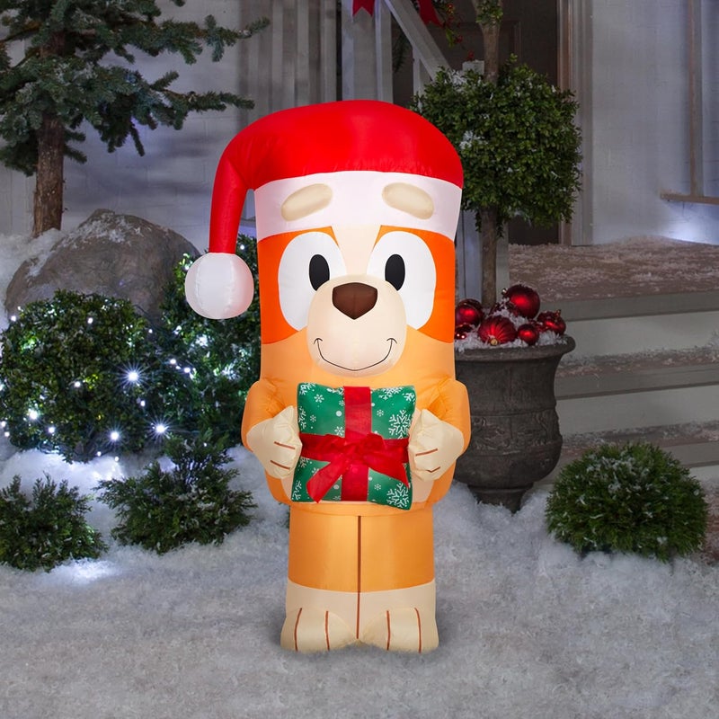 Gemmy Christmas Inflatable Bingo with Present (Bluey), 3.5 ft Tall, Multi - Image 2